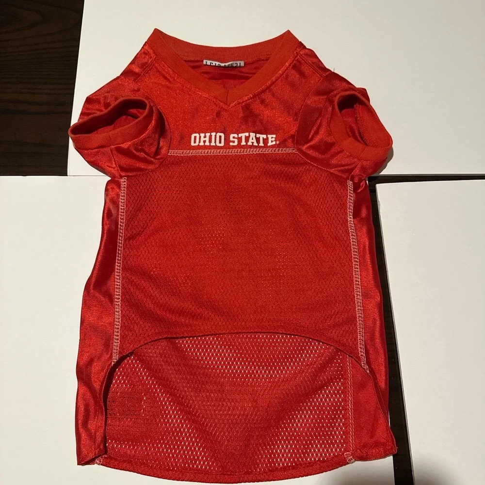 Ohio State Buckeyes Pets First Dog Jersey Red Pet Football Shirt NCAA 00 - Picture 2 of 6
